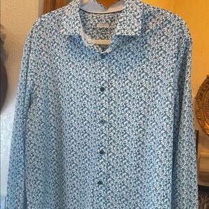 Jos. A. Bank Blue Floral Button Down Shirt